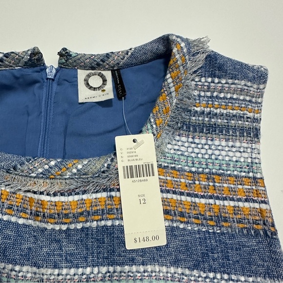 Anthropologie Akemi + Kin Dress Womens Size 12 Sleeveless Blue Striped Shift NWT - Picture 8 of 16